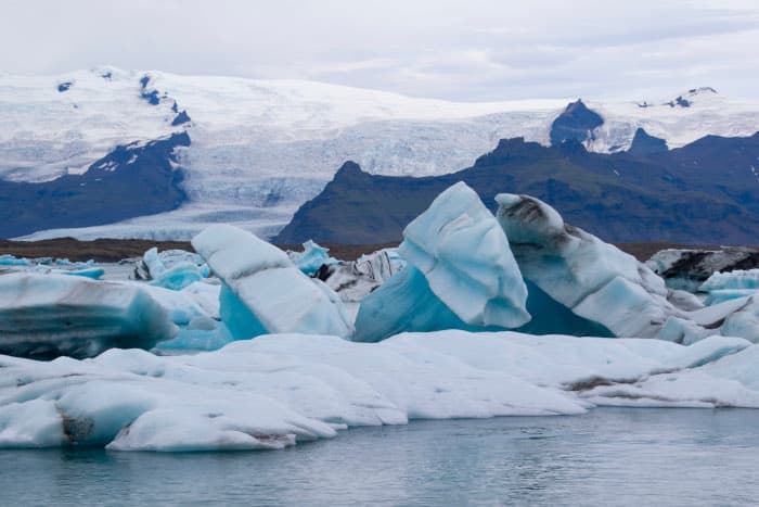 Icebergs en la laguna glaciar de Jökulsárlón